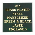 Marbled Green/Black Brass Plated Steel Engraving Sheet Stock (12"x24"x0.015")